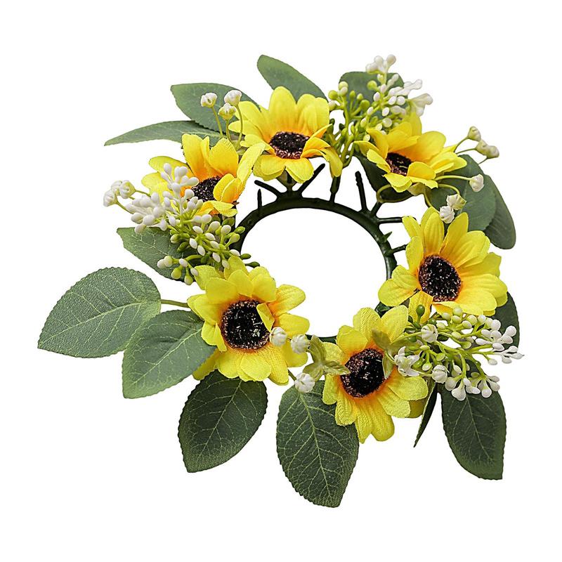 Unity Candle Set - Anillos de vela de girasol Artificial,