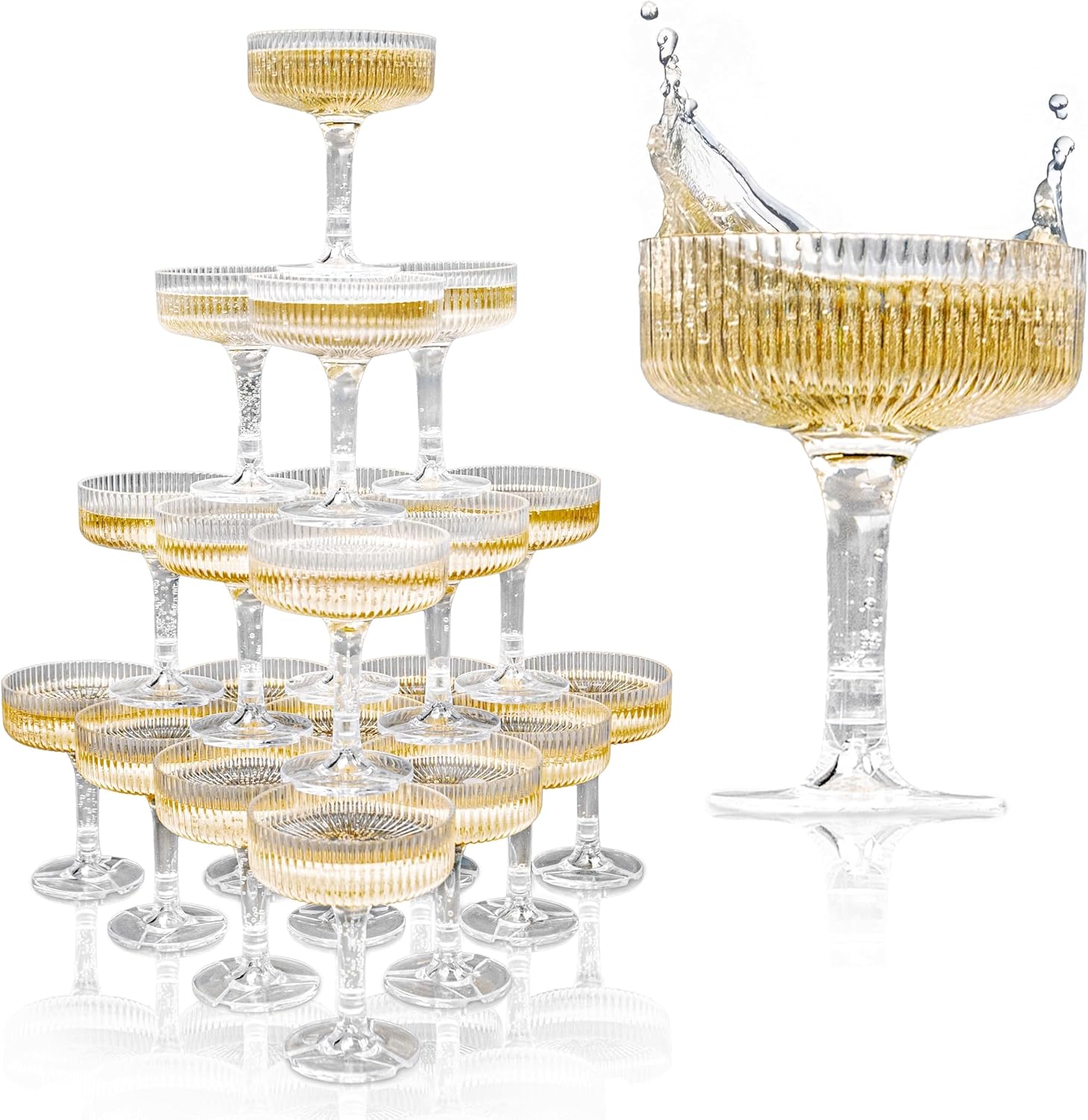 Champagne Tower Set - Copa de champán acrílica de 20