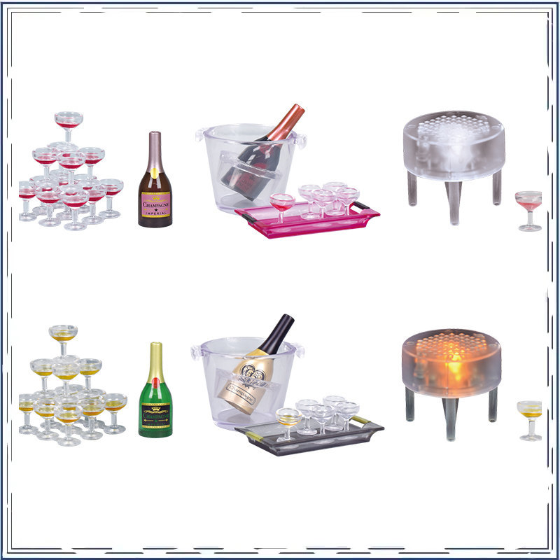 Champagne Tower Set - Miniatura de Torre de Copas de