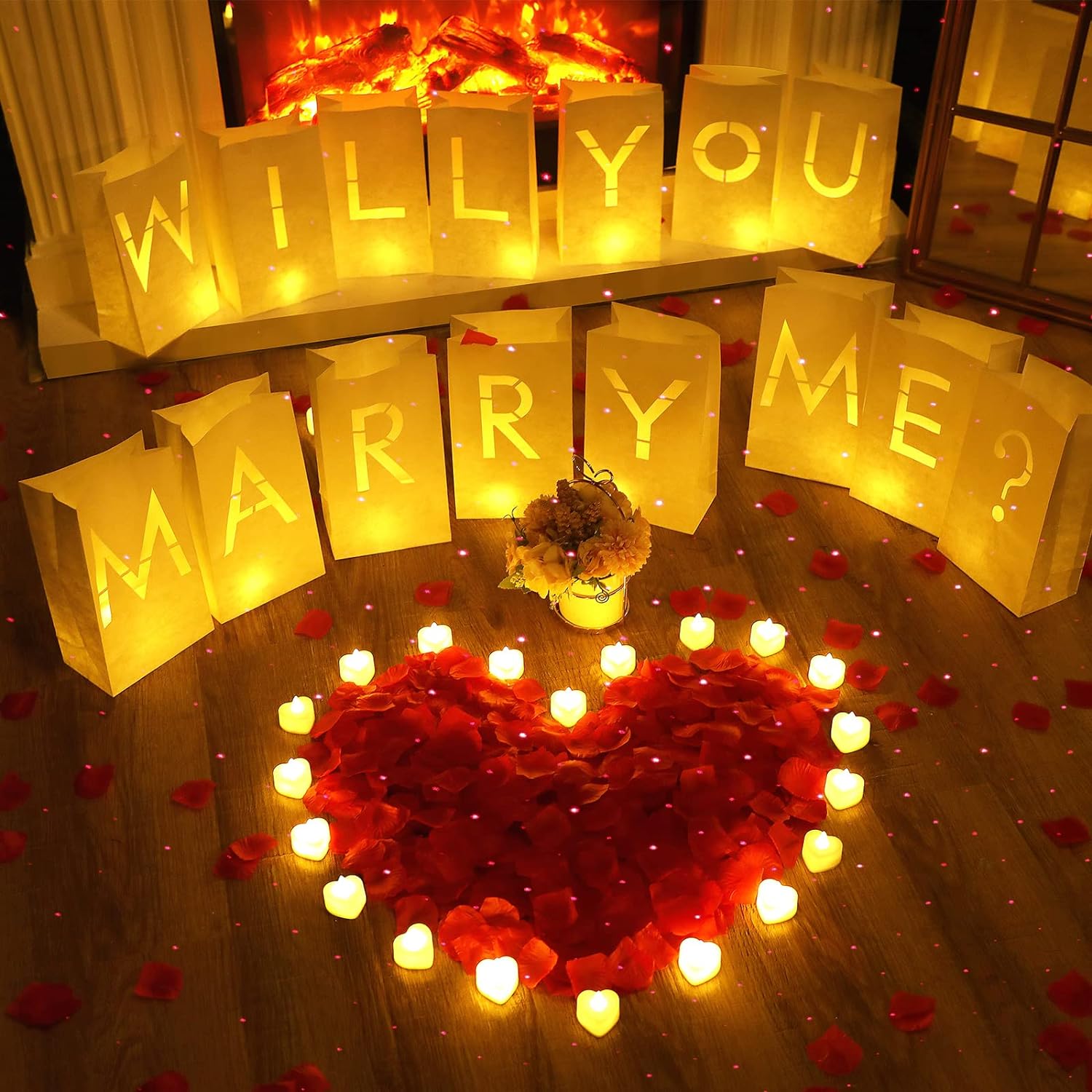 Unity Candle Set - Will You Marry Me propuesta decoración