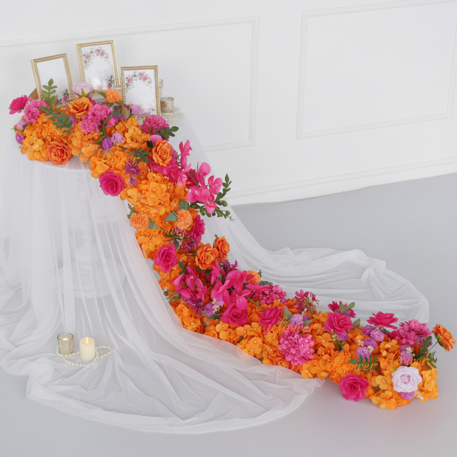 Aisle Runner White - Decoraciones de Boda Uflower, Flores Artificiales