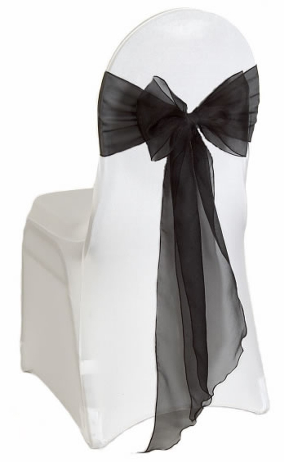Chair Sash Organza - Lazos de silla de Organza negra,