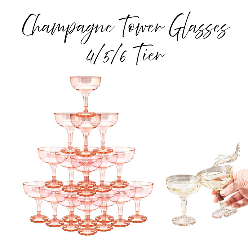 Champagne Tower Set - Vasos de torre de champán acrílicos