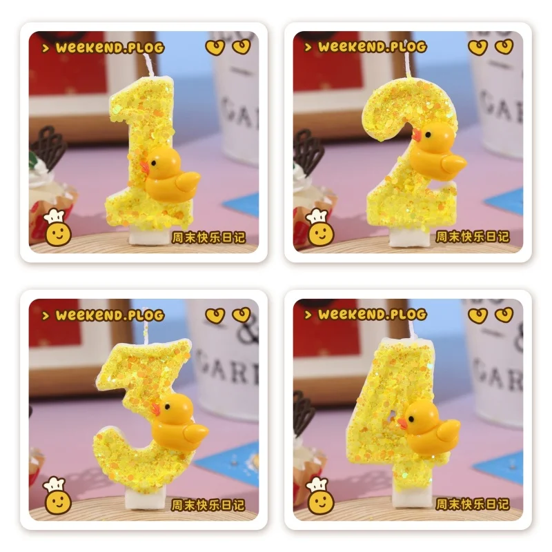 Unity Candle Set - Mini velas temáticas de patos amarillos