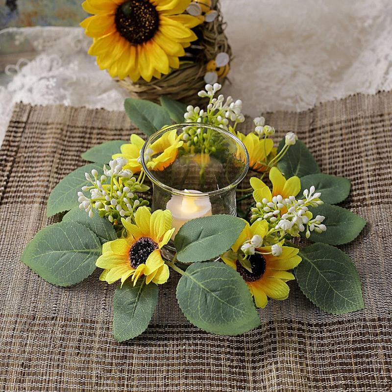 Anillos de vela de girasol Art - Unity Candle Set reseña y precio