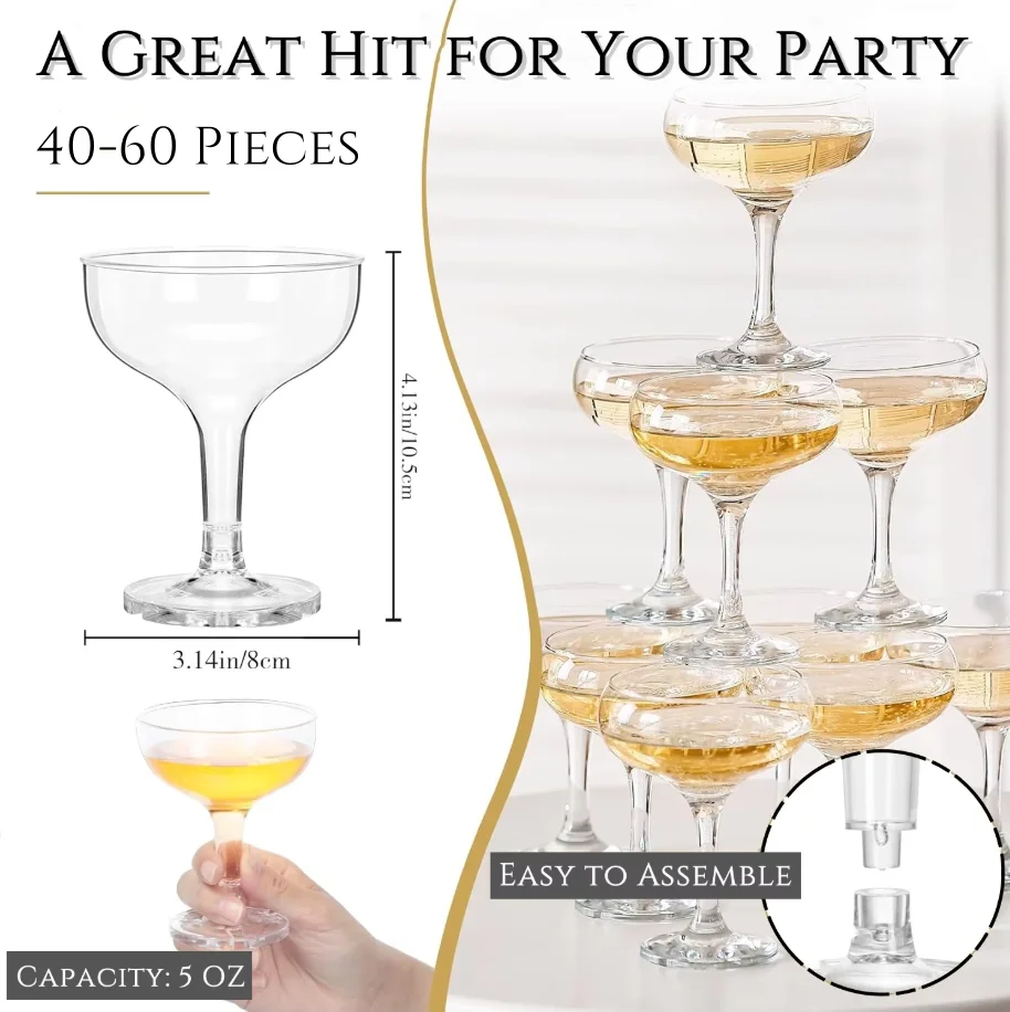 Juego de 20-60 Copas de Champá - Champagne Tower Set reseña y precio