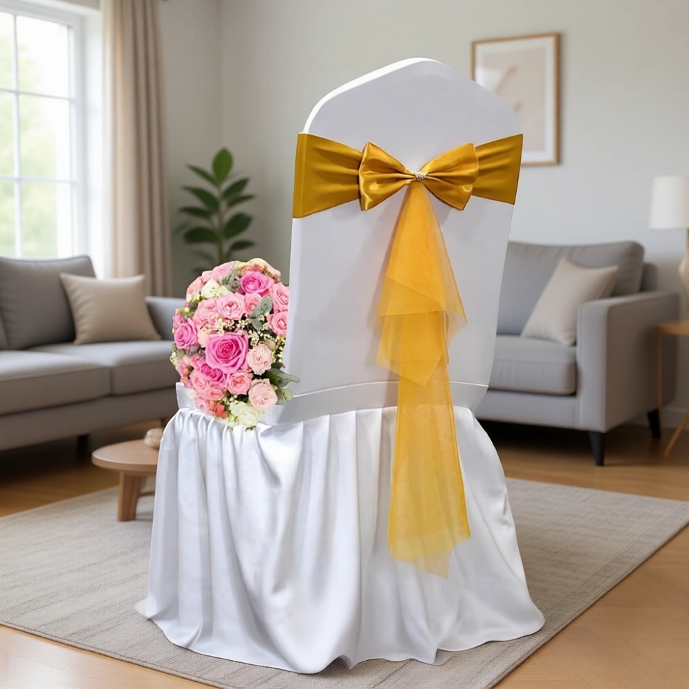 Lazos de Organza Elásticos par - Chair Sash Organza reseña y precio