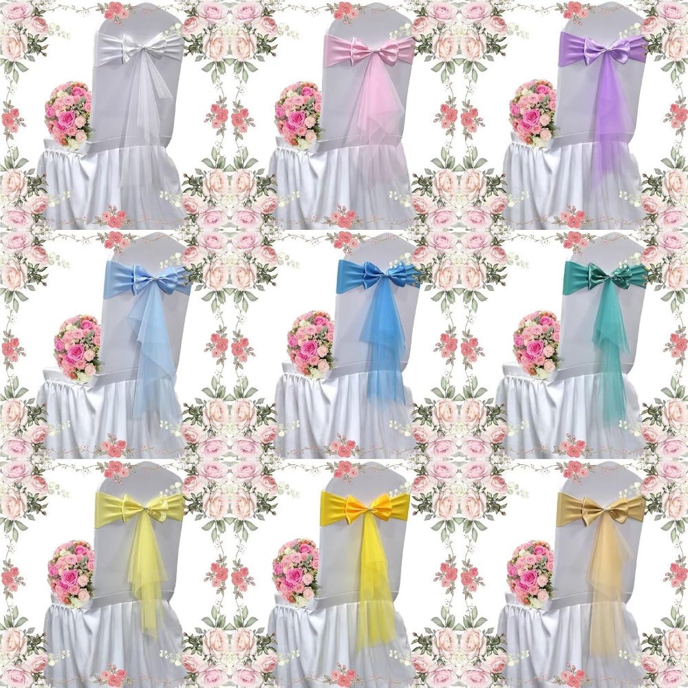 Lazos de Organza Elásticos par - Chair Sash Organza reseña y precio