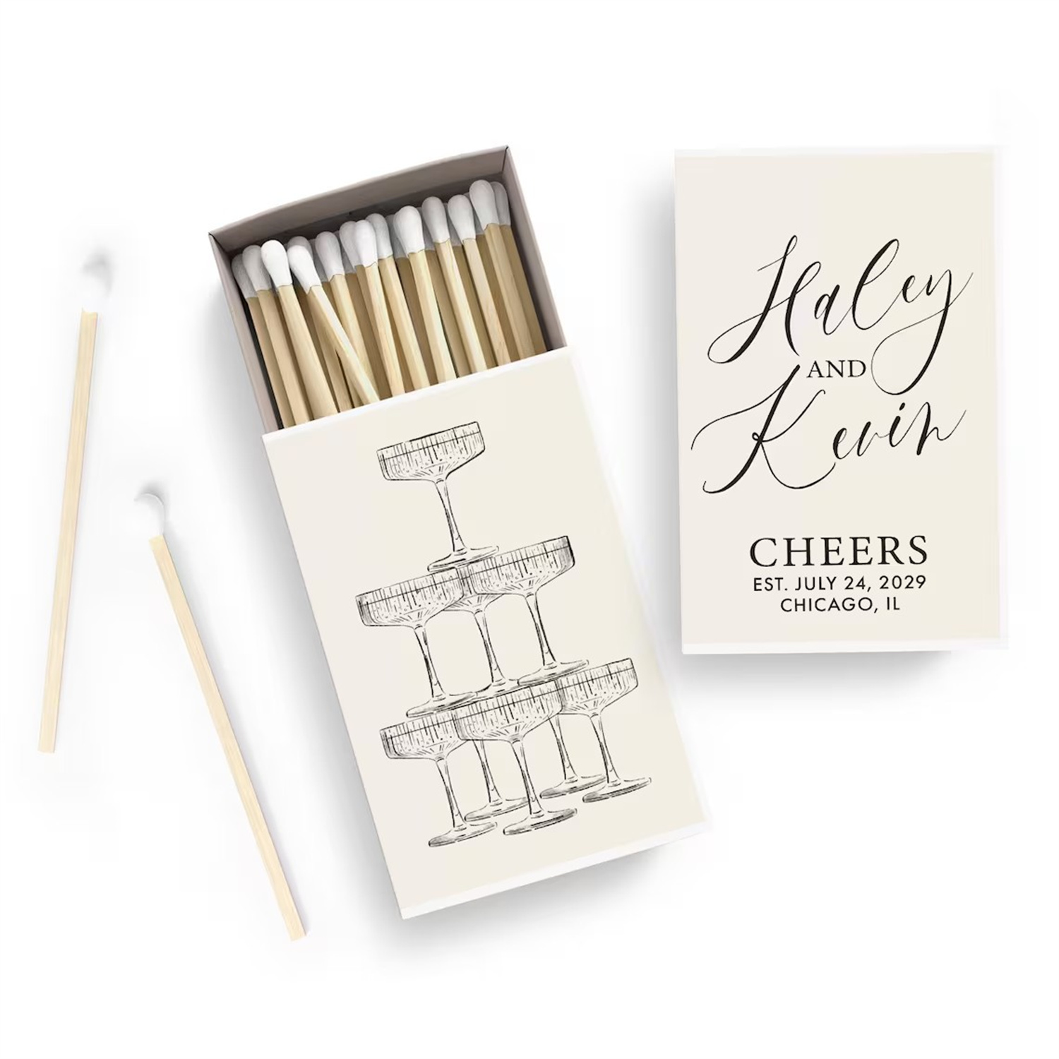 Caja de cerillas personalizada - Champagne Tower Set reseña y precio