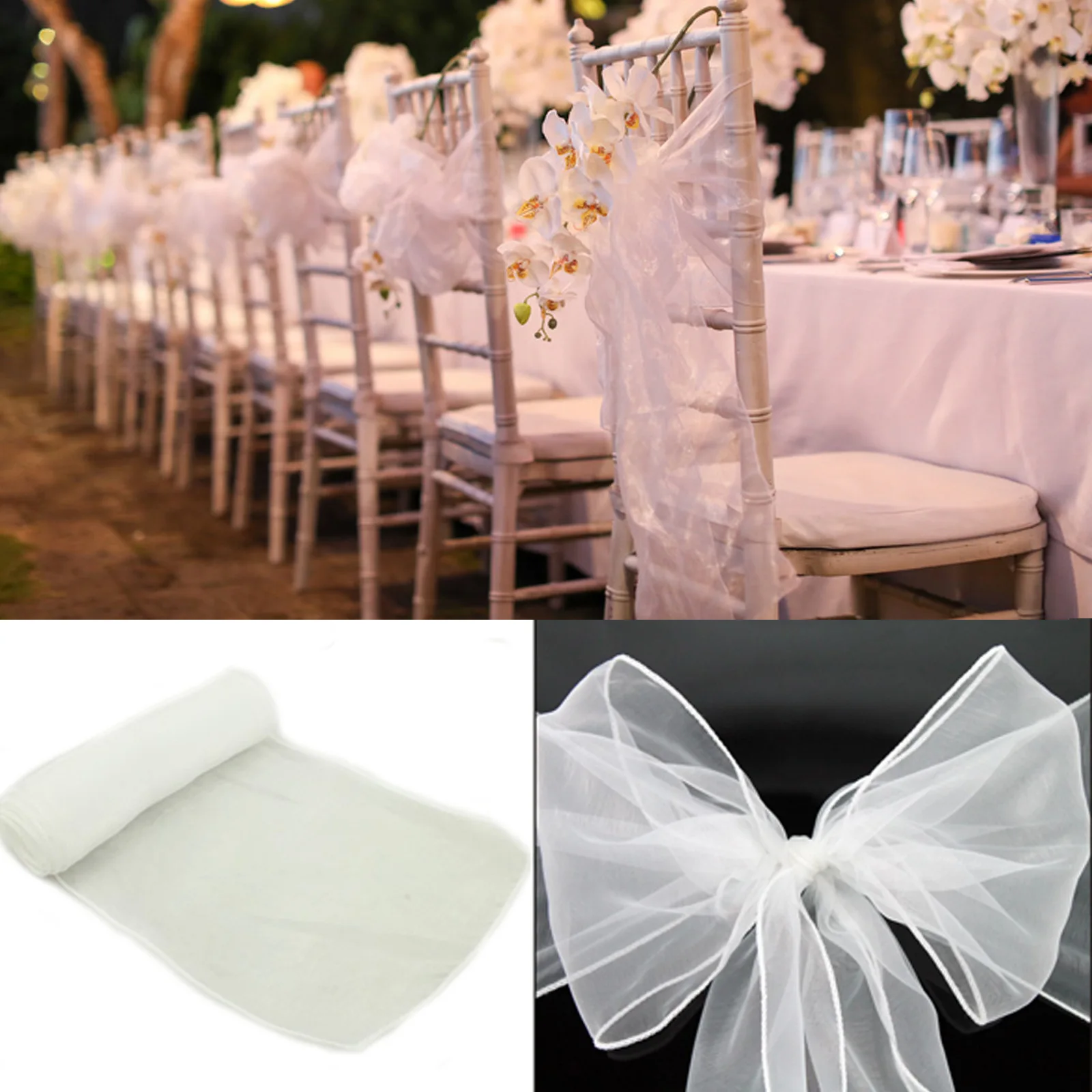 Venta al por mayor, paquete de - Chair Sash Organza reseña y precio