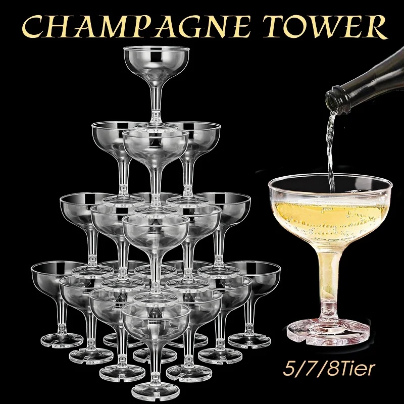 Copas de champán de plástico t - Champagne Tower Set reseña y precio